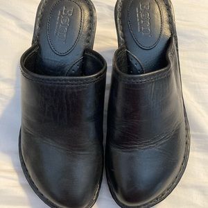 Born Wedge Leather Clogs